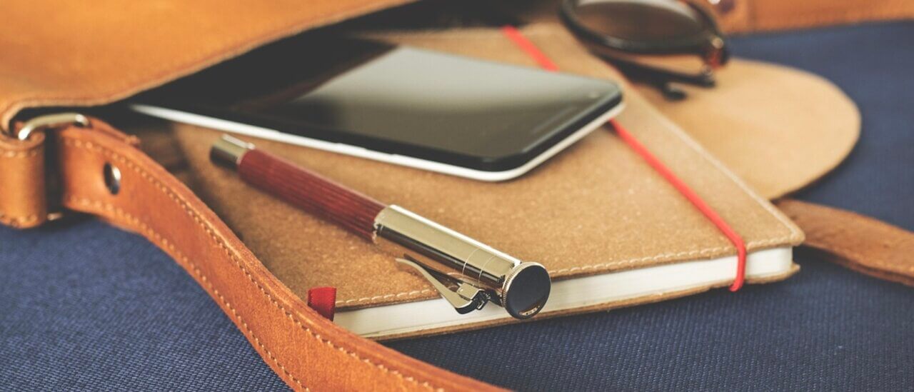 notebook and phone