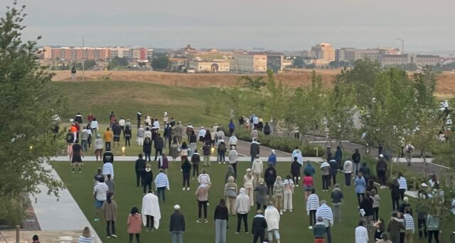 Group walking meditation at Dr Joe Dispenza retreat