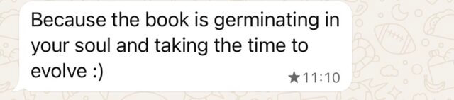 Text message from my editor.